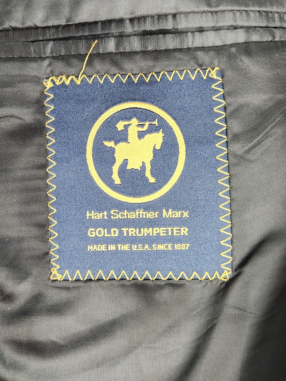 Hart Schaffner Marx Gold Trumpeter 43R 100% Cashmere Blazer Colombo Italy USA
